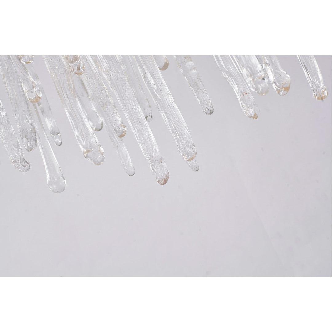 Solid Brass Branch with Hanging Clear Icicle Glass Chandelier - LV LIGHTING
