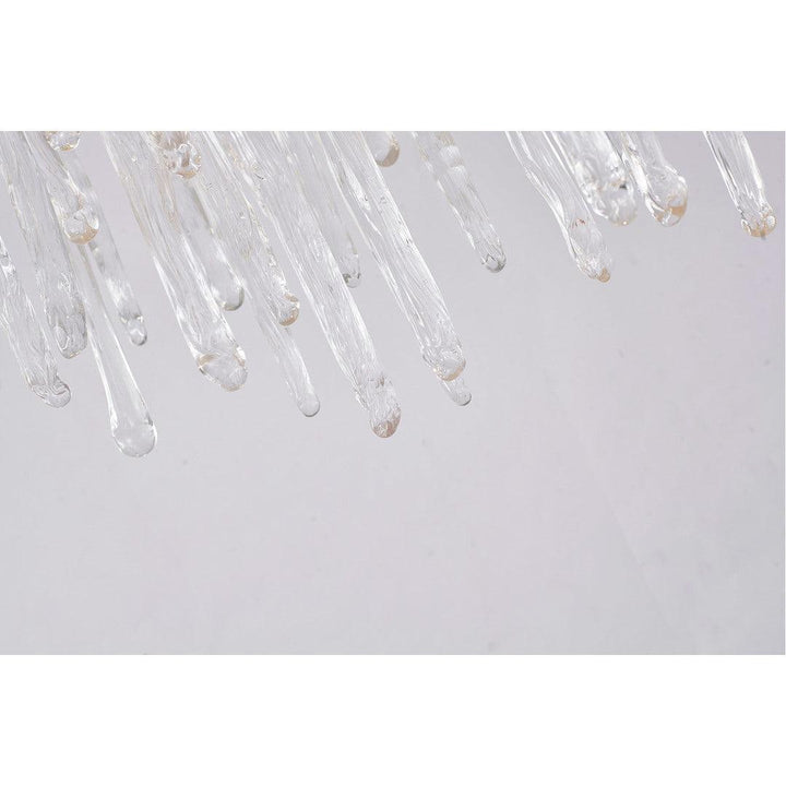 Solid Brass Branch with Hanging Clear Icicle Glass Chandelier - LV LIGHTING