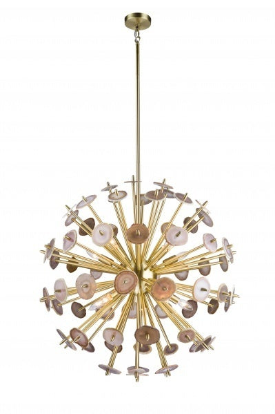 Steel Frame with Natural Stone Spike Chandelier