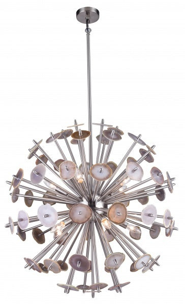 Steel Frame with Natural Stone Spike Chandelier