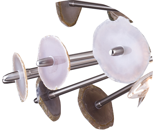 Steel Frame with Natural Stone Spike Chandelier
