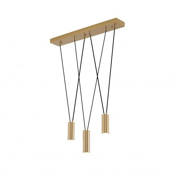 Brass Frame with Criss Cross Hanging Linear Pendant - LV LIGHTING