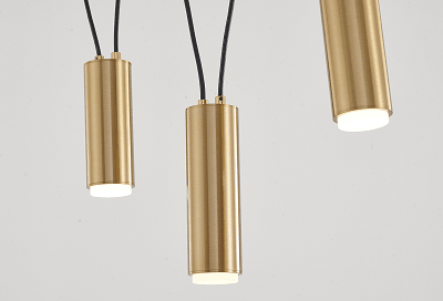 Brass Frame with Criss Cross Hanging Linear Pendant - LV LIGHTING