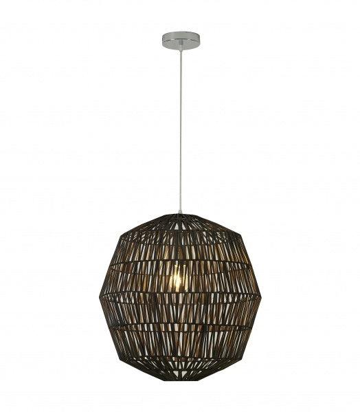 Chrome with Black Weaved Rope Shade Chandelier - LV LIGHTING