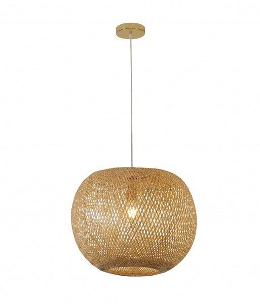 Gold with Bamboo Wood Weaved Basket Chandelier - LV LIGHTING