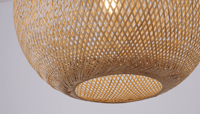 Gold with Bamboo Wood Weaved Basket Chandelier - LV LIGHTING