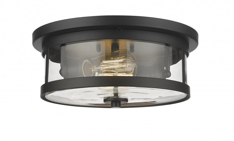 Steel Round Frame with Clear Glass Shade Flush Mount
