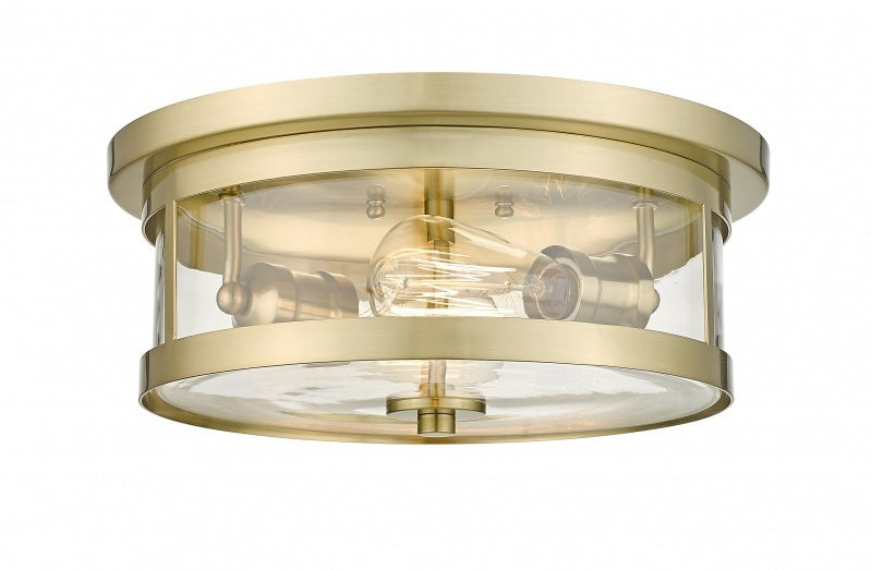 Steel Round Frame with Clear Glass Shade Flush Mount