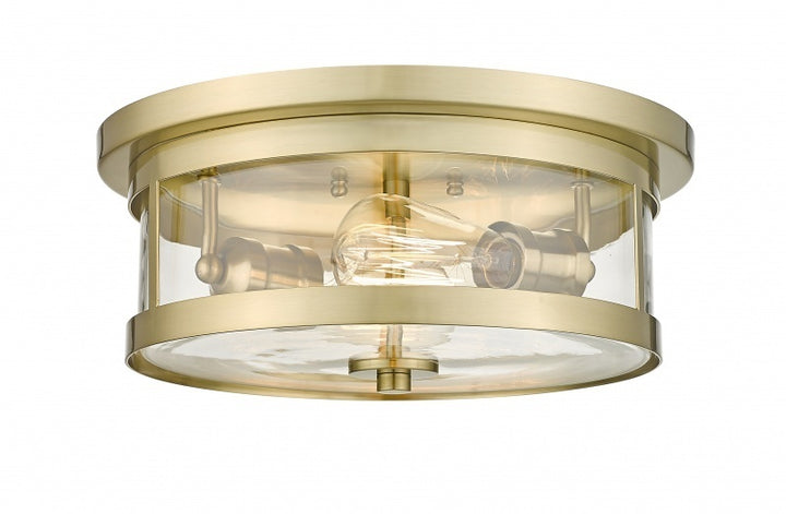 Steel Round Frame with Clear Glass Shade Flush Mount