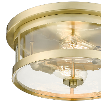 Steel Round Frame with Clear Glass Shade Flush Mount