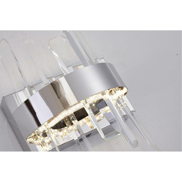 LED Steel Frame with Clear Crystal Rod Wall Sconce - LV LIGHTING