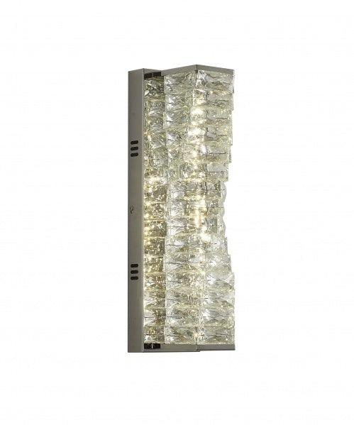 LED Chrome Frame with Clear Spiral Crystal Wall Sconce - LV LIGHTING