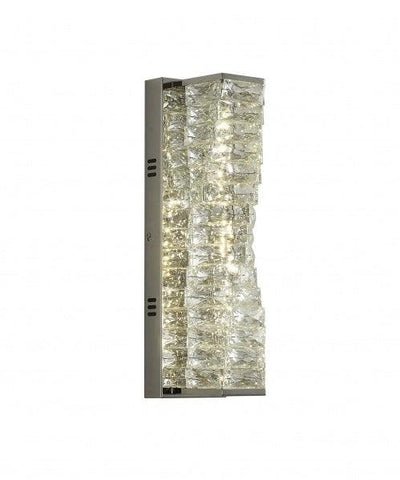 LED Chrome Frame with Clear Spiral Crystal Wall Sconce - LV LIGHTING