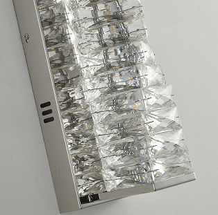 LED Chrome Frame with Clear Spiral Crystal Wall Sconce - LV LIGHTING
