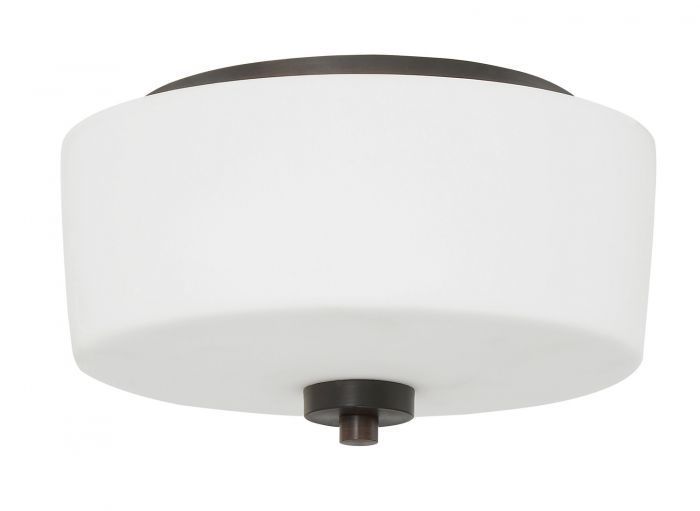 Steel Frame with Opal Glass Shade Flush Mount
