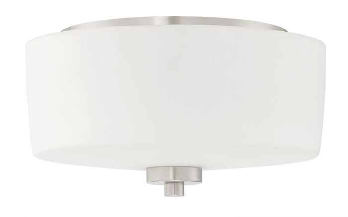 Steel Frame with Opal Glass Shade Flush Mount