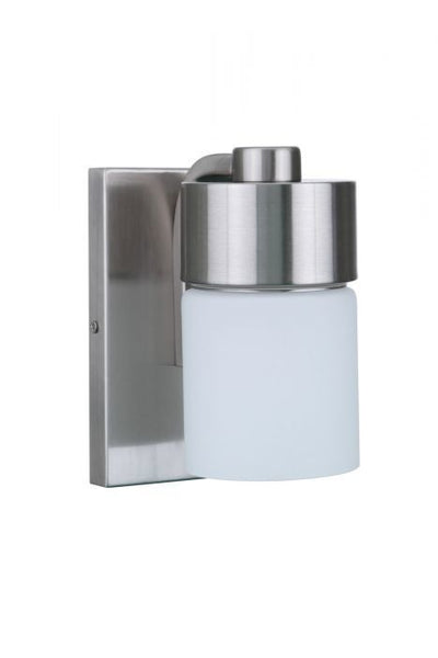 Steel Frame with White Opal Glass Shade Wall Sconce