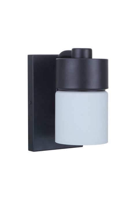 Steel Frame with White Opal Glass Shade Wall Sconce