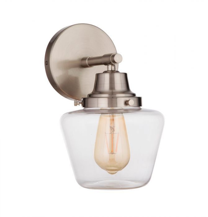 Steel Frame with Clear Glass Shade Wall Sconce