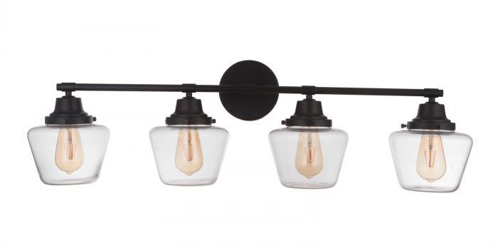 Steel Frame with Clear Glass Shade Vanity Light