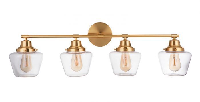 Steel Frame with Clear Glass Shade Vanity Light