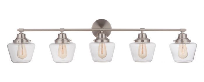 Steel Frame with Clear Glass Shade Vanity Light