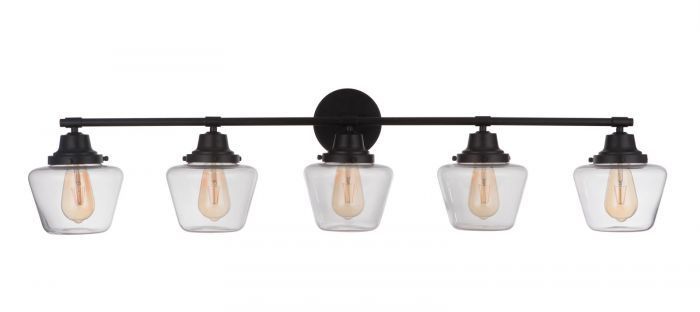 Steel Frame with Clear Glass Shade Vanity Light
