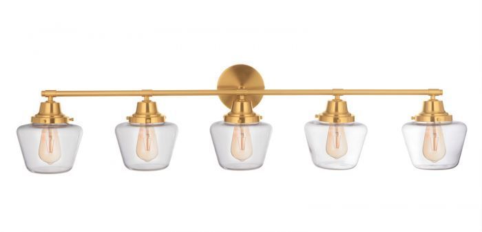 Steel Frame with Clear Glass Shade Vanity Light
