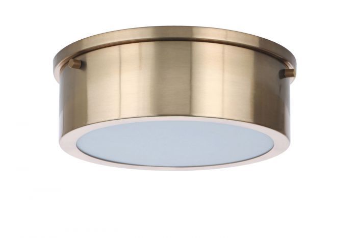 LED Steel Frame with White Acrylic Shade Flush Mount