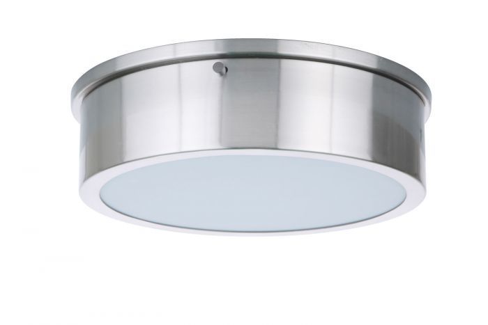 LED Steel Frame with White Acrylic Shade Flush Mount