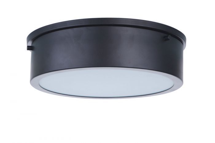 LED Steel Frame with White Acrylic Shade Flush Mount
