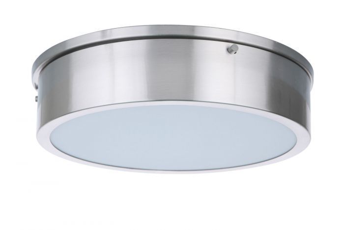 LED Steel Frame with White Acrylic Shade Flush Mount
