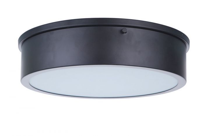 LED Steel Frame with White Acrylic Shade Flush Mount