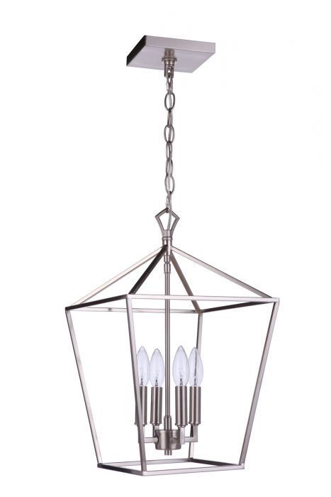 Steel Open Air Symmetrical Frame Pendant in Brushed Polished Nickel by Craftmade