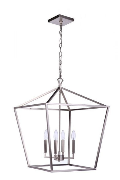 Steel Open Air Symmetrical Frame Pendant