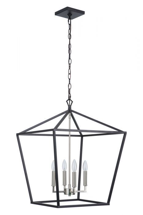 Steel Open Air Symmetrical Frame Pendant