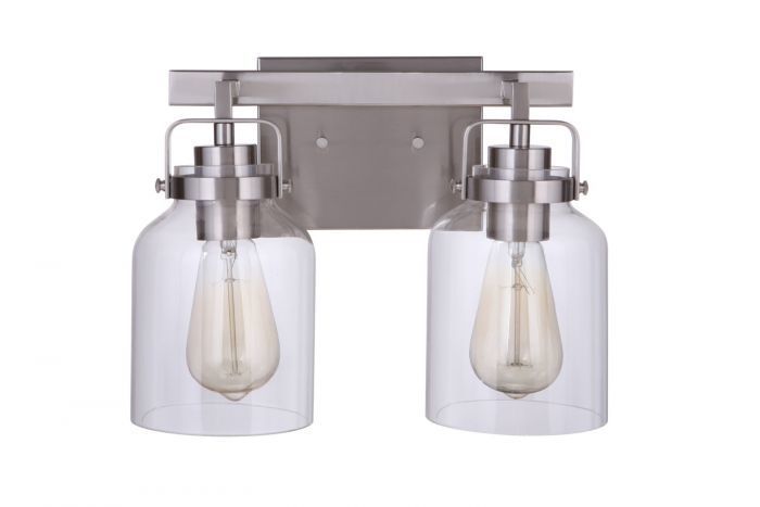 Steel Frame with Clear Glass Shade Vanity Light
