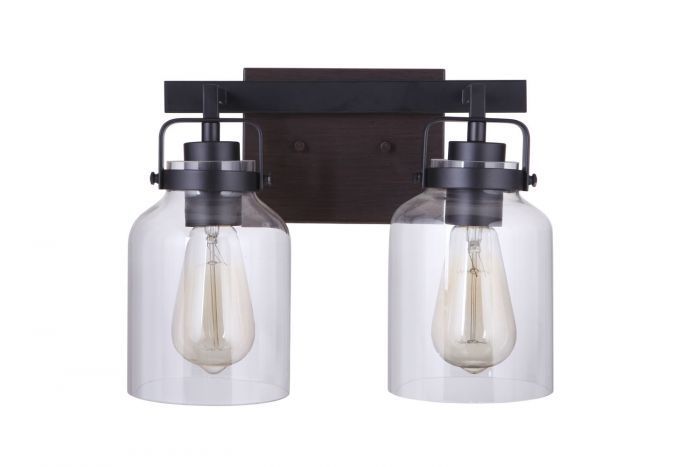 Steel Frame with Clear Glass Shade Vanity Light