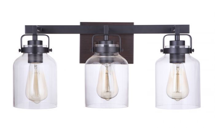 Steel Frame with Clear Glass Shade Vanity Light