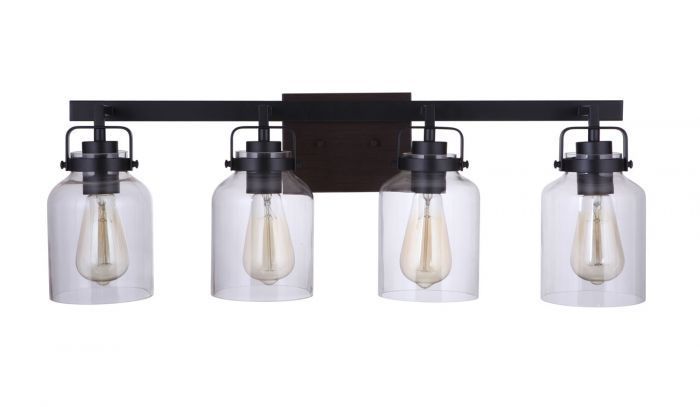 Steel Frame with Clear Glass Shade Vanity Light