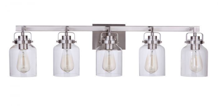 Steel Frame with Clear Glass Shade Vanity Light