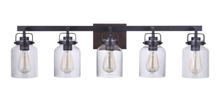 Steel Frame with Clear Glass Shade Vanity Light
