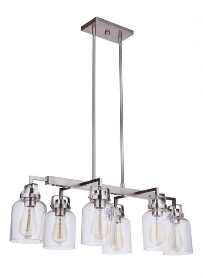 Steel Frame with Clear Glass Shade Linear Chandelier