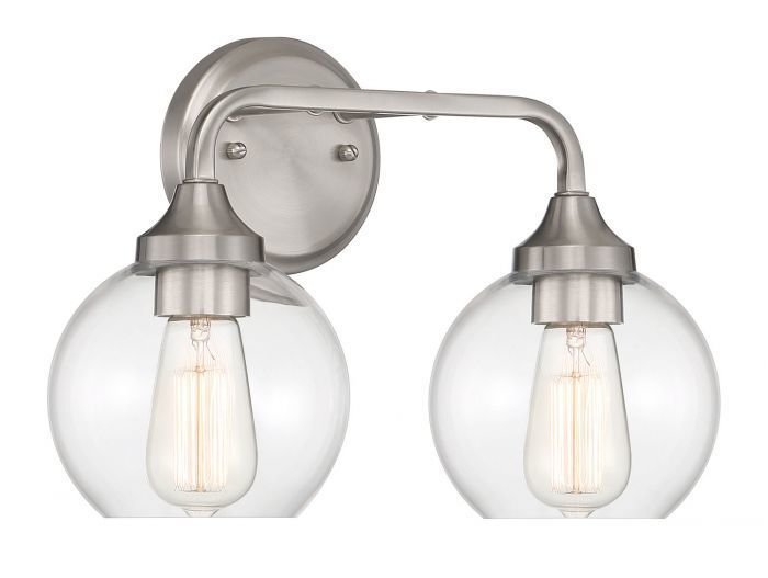 Steel Curve Arm with Clear Glass Shade Vanity Light