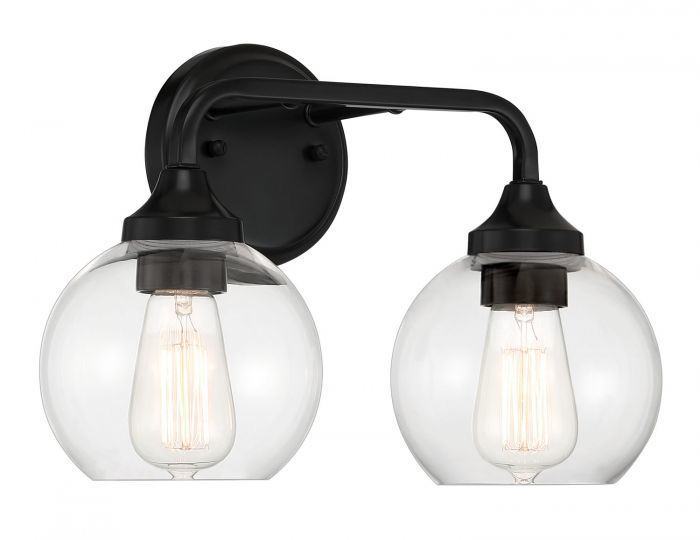 Steel Curve Arm with Clear Glass Shade Vanity Light
