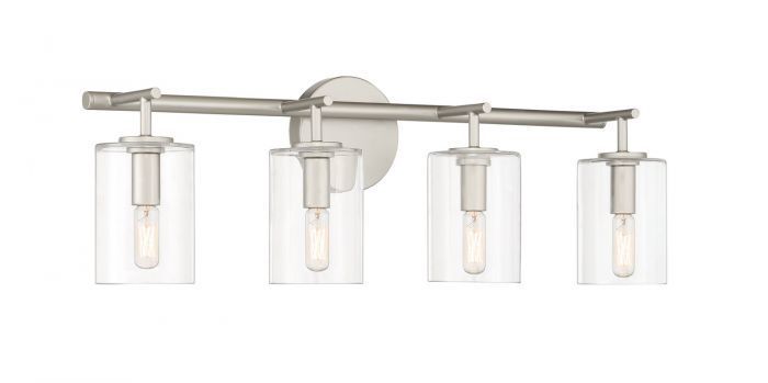 Steel Frame with Clear Cylindrical Glass Shade Vanity Light