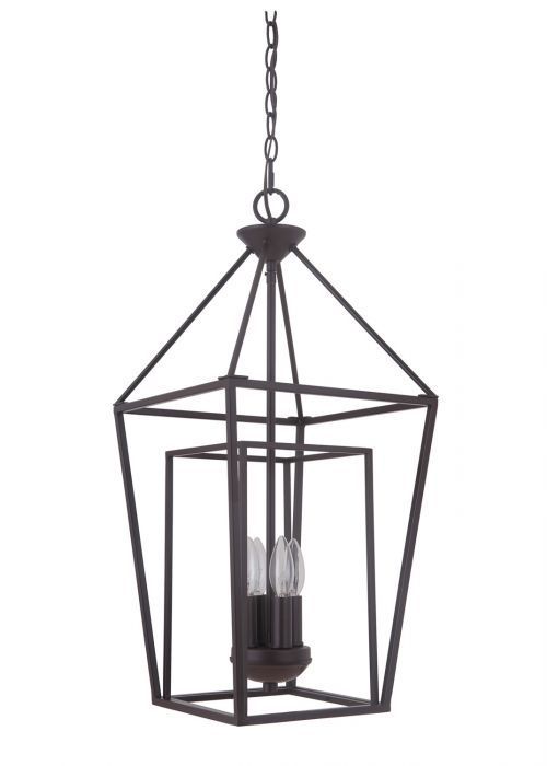 Steel Geometric Open Air Frame Pendant in Oiled Bronze by Craftmade