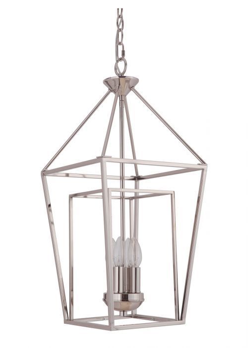Steel Geometric Open Air Frame Pendant in Polished Nickel by Craftmade