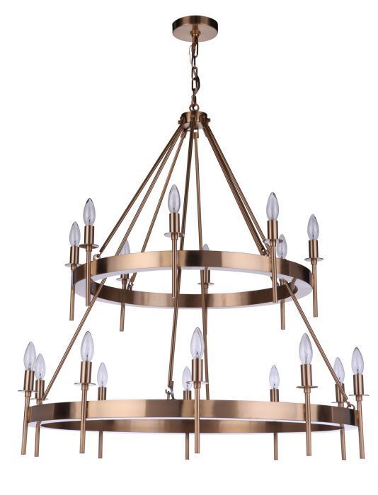 Steel Ring Frame Candle 2 Tier Chandelier