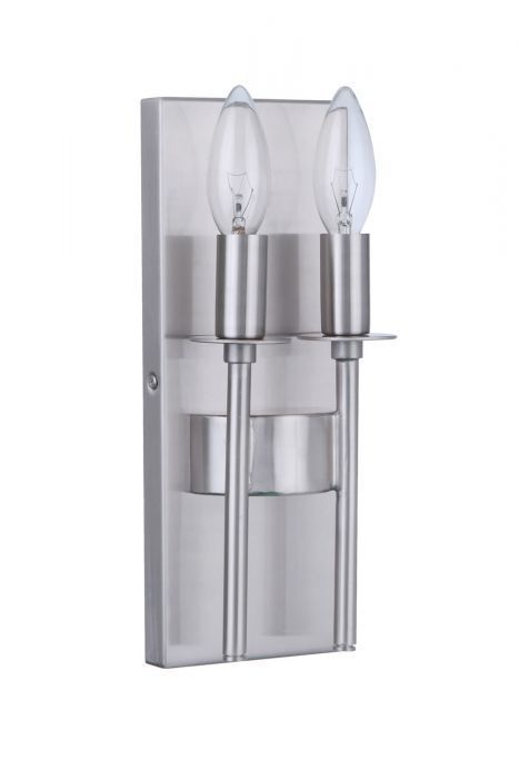 Steel Rectangular Frame Candle 2 Light Wall Sconce